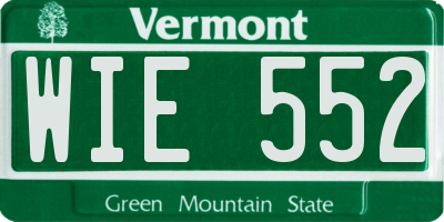 VT license plate WIE552