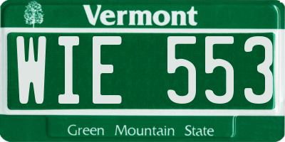 VT license plate WIE553