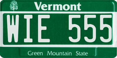 VT license plate WIE555
