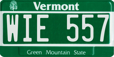 VT license plate WIE557