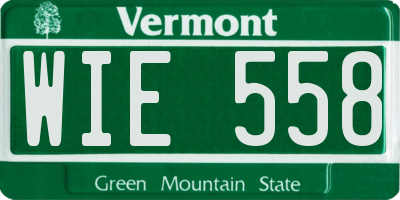 VT license plate WIE558