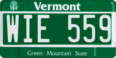 VT license plate WIE559