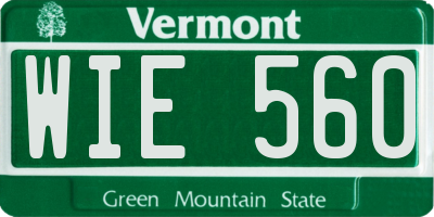 VT license plate WIE560