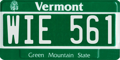 VT license plate WIE561