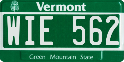 VT license plate WIE562
