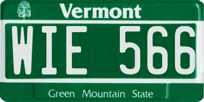 VT license plate WIE566