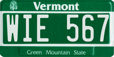 VT license plate WIE567