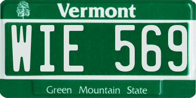 VT license plate WIE569