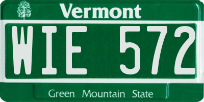 VT license plate WIE572