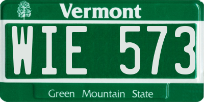 VT license plate WIE573