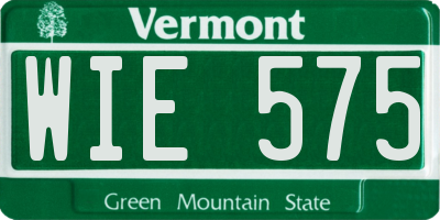 VT license plate WIE575