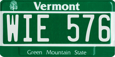 VT license plate WIE576
