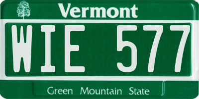 VT license plate WIE577