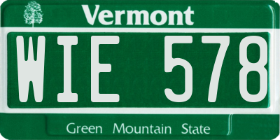 VT license plate WIE578