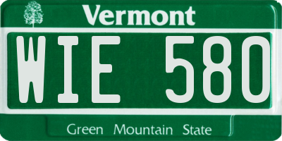 VT license plate WIE580