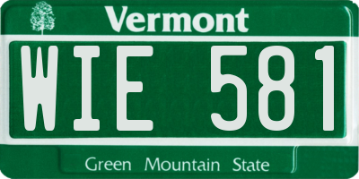 VT license plate WIE581