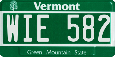 VT license plate WIE582