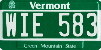 VT license plate WIE583
