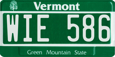 VT license plate WIE586