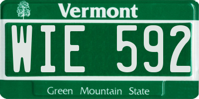 VT license plate WIE592