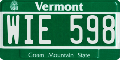 VT license plate WIE598