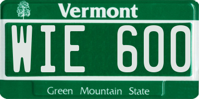 VT license plate WIE600