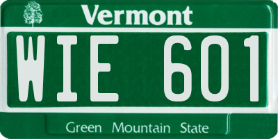 VT license plate WIE601