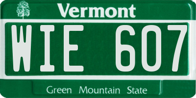 VT license plate WIE607