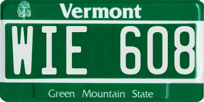 VT license plate WIE608