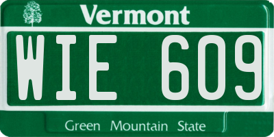 VT license plate WIE609
