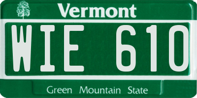 VT license plate WIE610