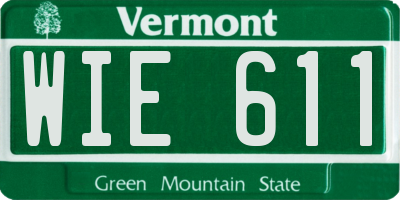VT license plate WIE611