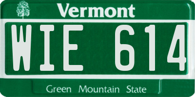 VT license plate WIE614