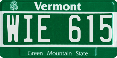 VT license plate WIE615