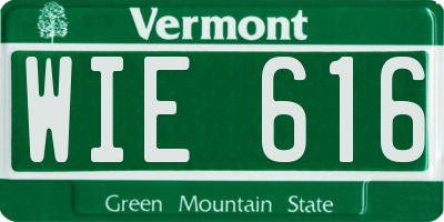 VT license plate WIE616
