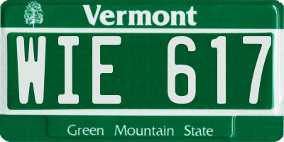 VT license plate WIE617