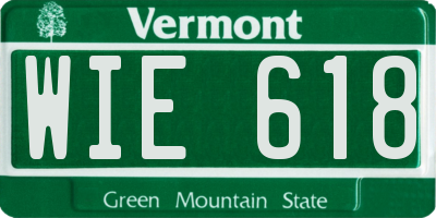 VT license plate WIE618