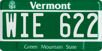 VT license plate WIE622