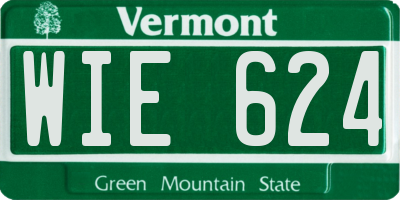 VT license plate WIE624