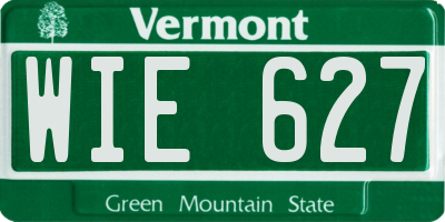 VT license plate WIE627