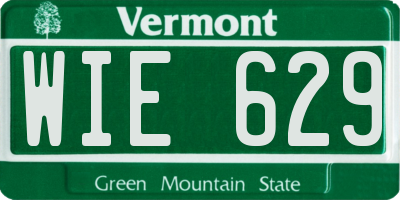 VT license plate WIE629