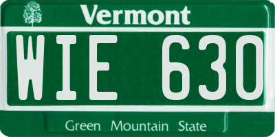VT license plate WIE630