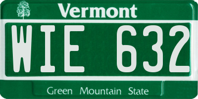 VT license plate WIE632