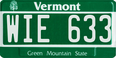 VT license plate WIE633
