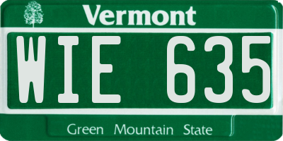 VT license plate WIE635