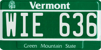 VT license plate WIE636