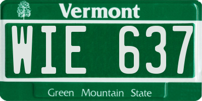 VT license plate WIE637
