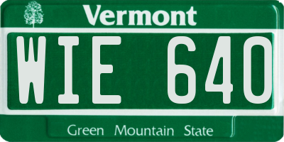 VT license plate WIE640
