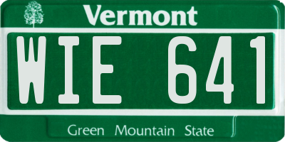 VT license plate WIE641