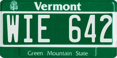 VT license plate WIE642